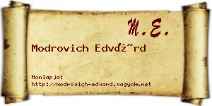 Modrovich Edvárd névjegykártya
